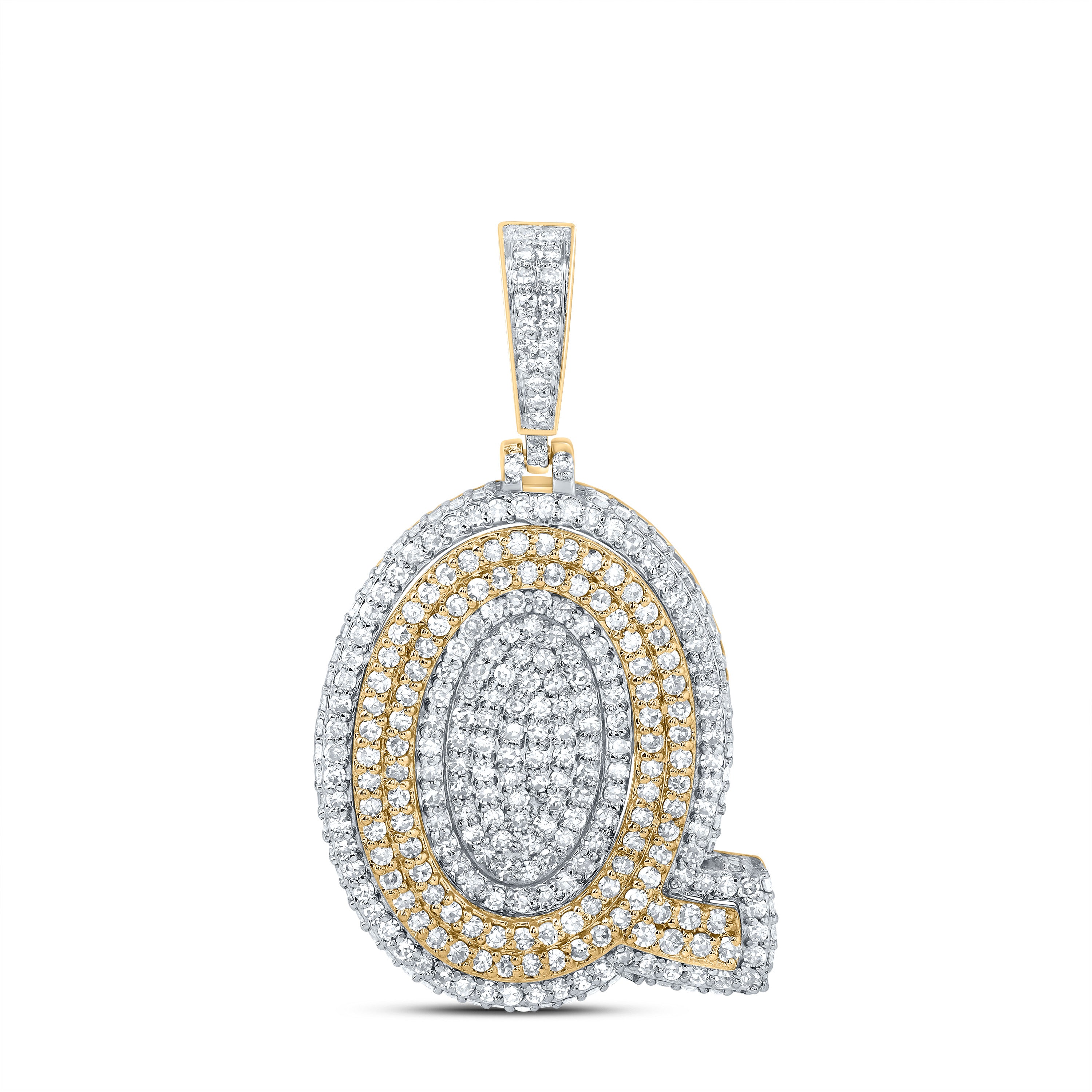 1 1/2Ctw-Dia Nk Fashion Initial "Q" Pendant (3.707 grams)