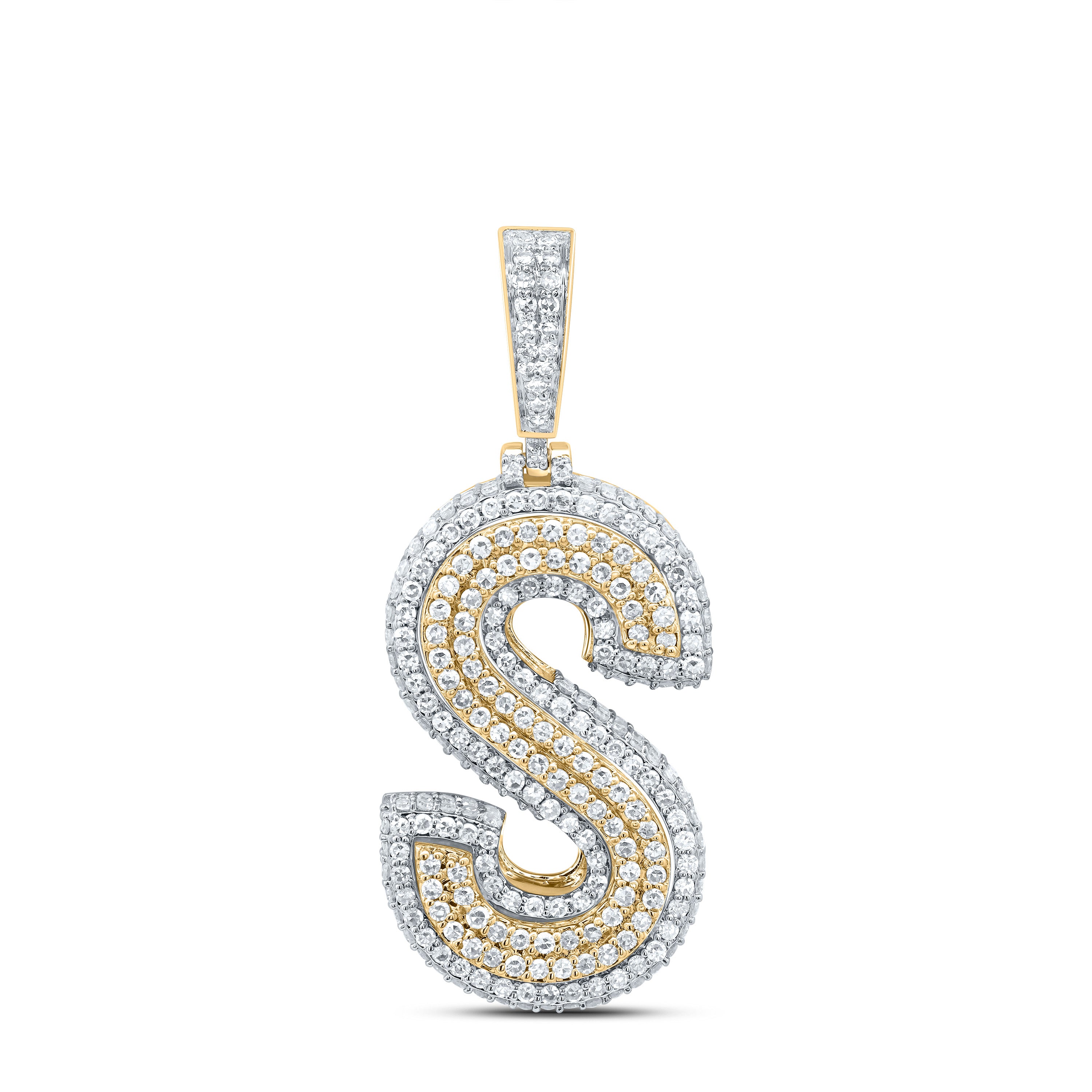 1 1/3Ctw-Dia Nk Fashion Initial "S" Pendant (3.311 grams)