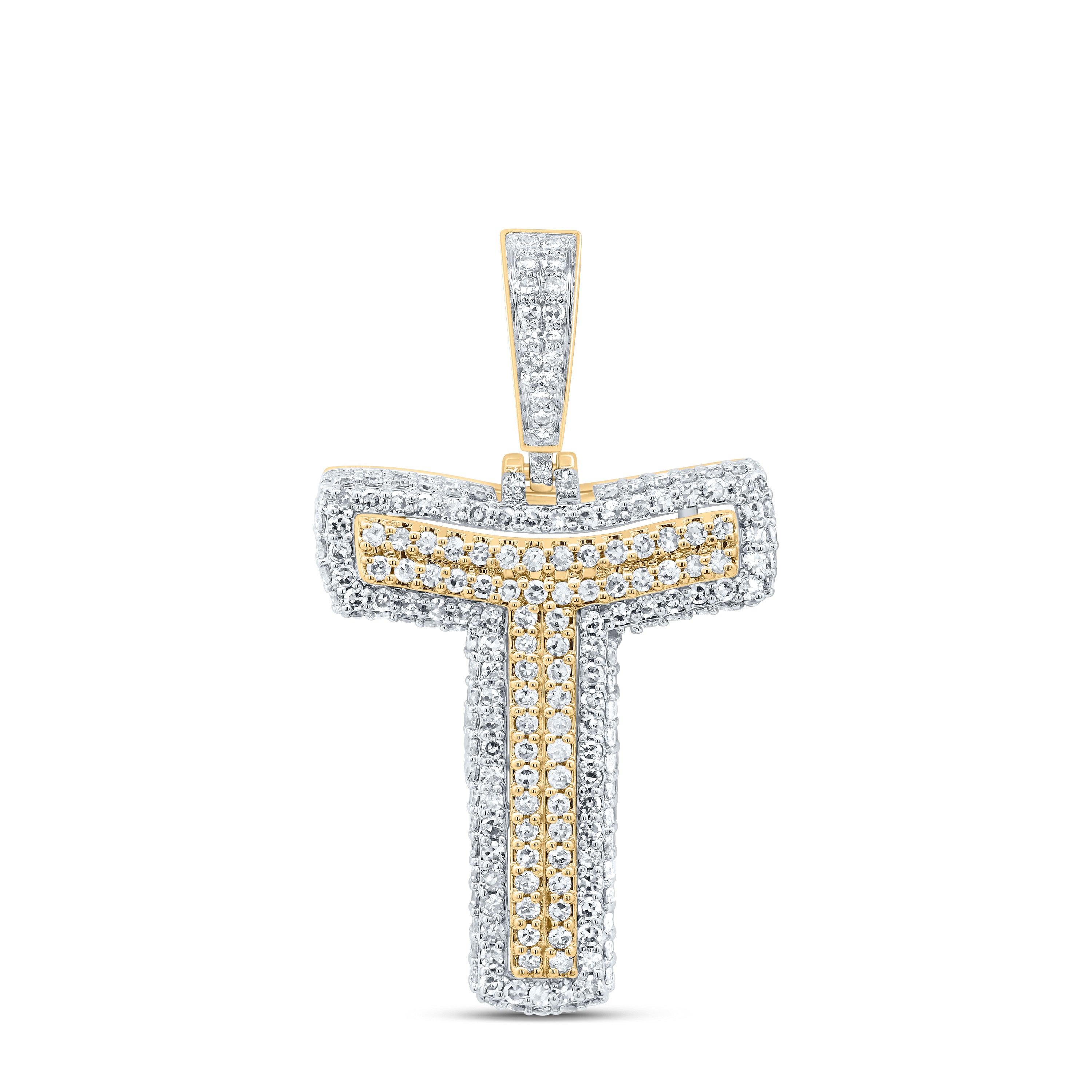 1Ctw-Dia Nk Fashion Initial "T" Pendant (2.555 grams)