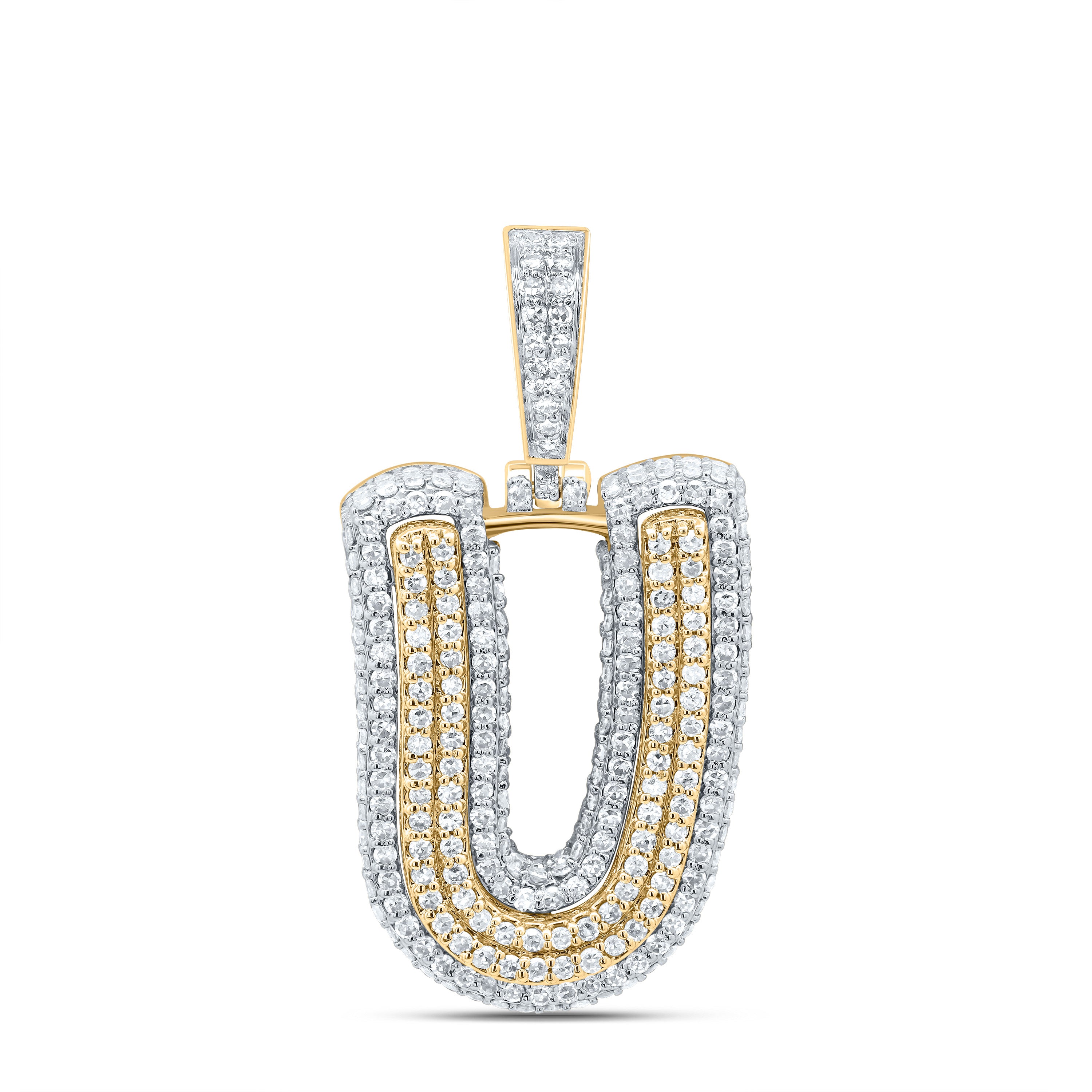 1 1/3Ctw-Dia Nk Fashion Initial "U" Pendant (3.545 grams)