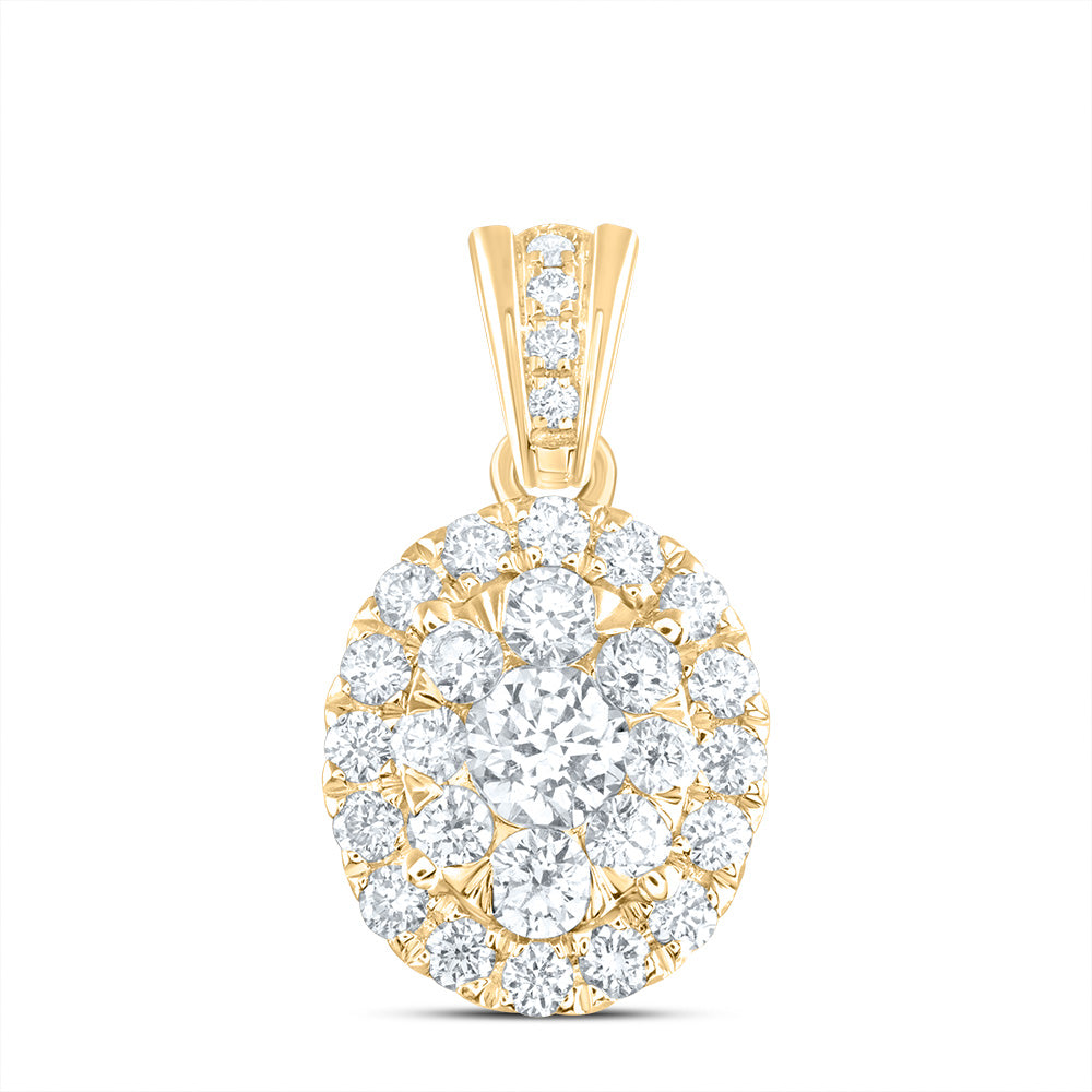 3/4Ctw-Diamond Ana M Elite 1/4Ct-Crd Fashion Oval Pendant (1.54 grams)