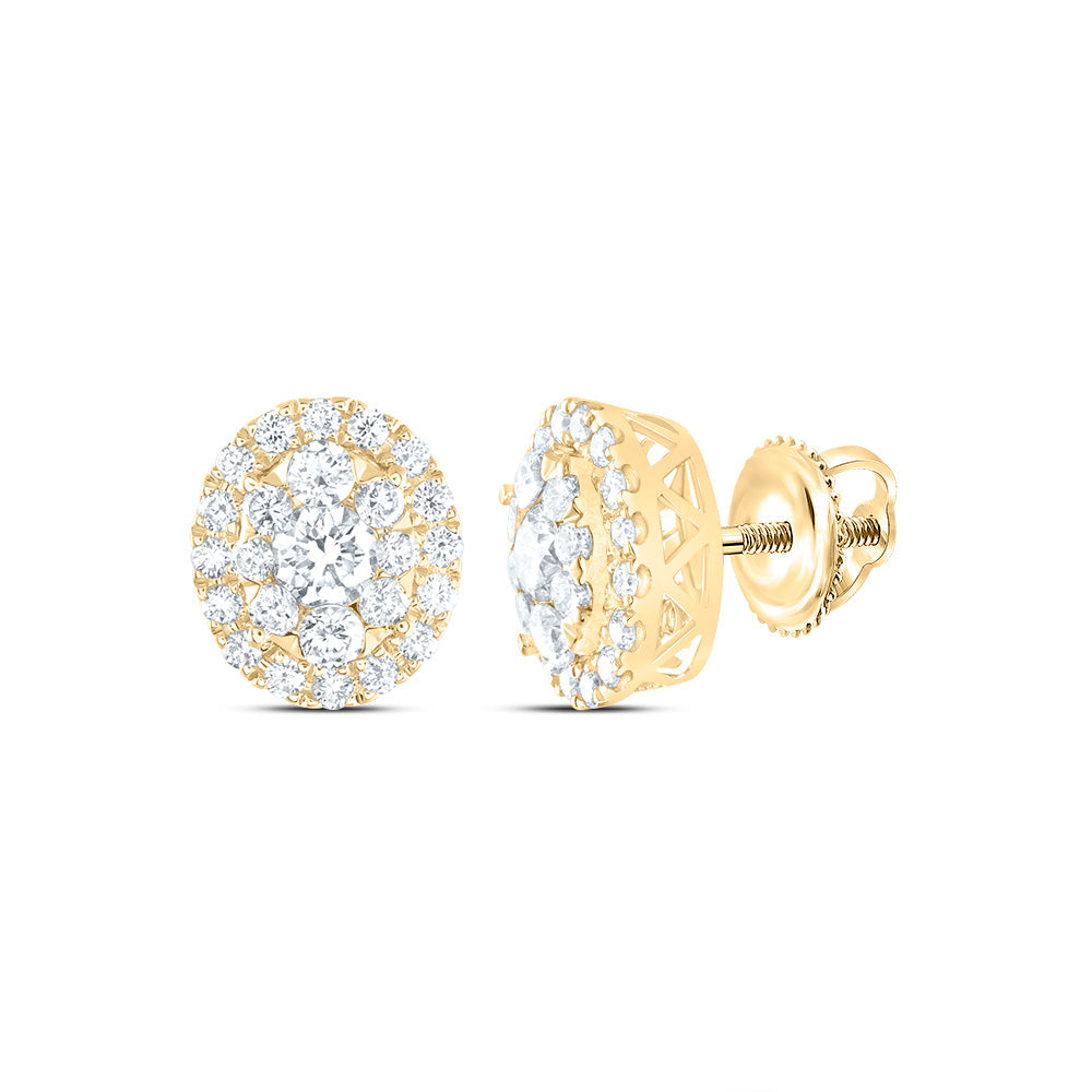 1Ctw-Diamond Ana M Elite Fashion Oval Stud Earring