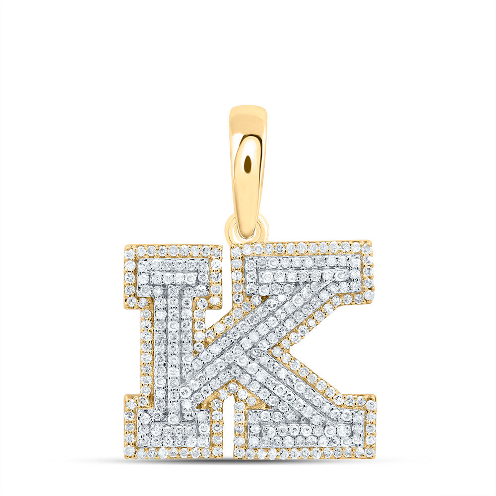 7/8Ctw-Dia P1 Gift Initial "K" Pendant (3.277 grams)