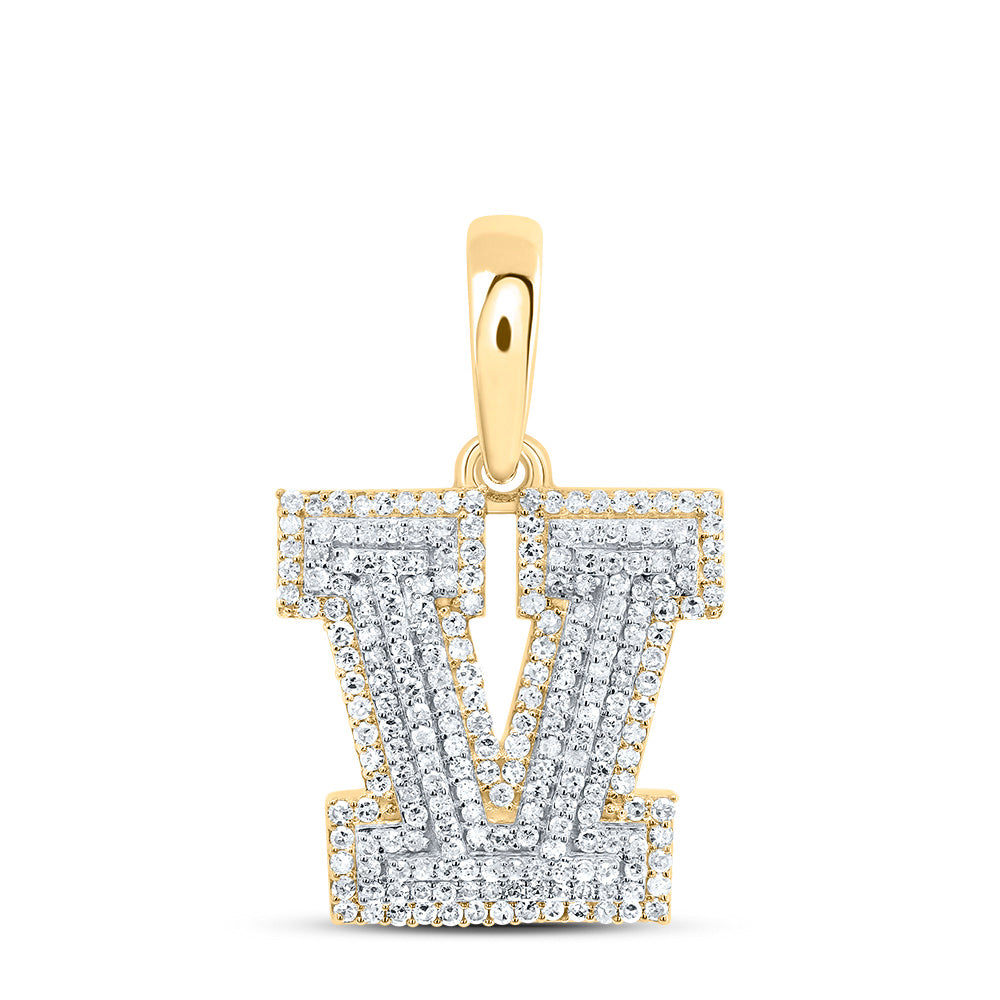 3/4Ctw-Dia P1 Gift Initial "V" Pendant (2.706 grams)