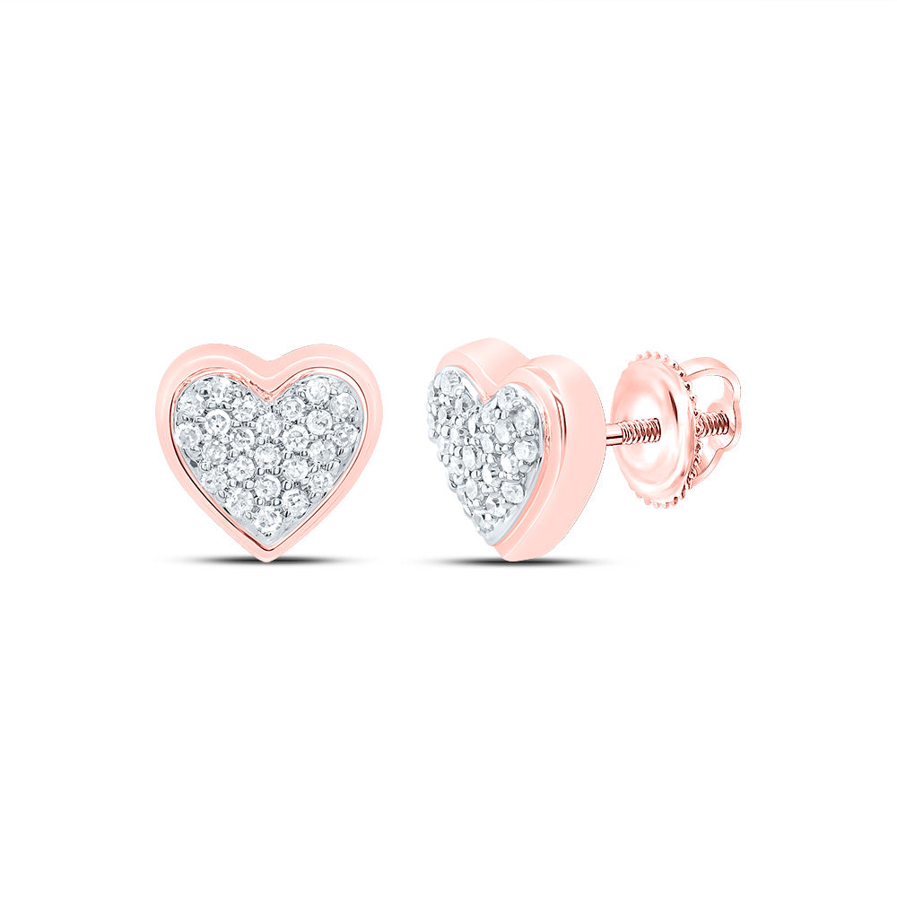 1/8Ctw-Nat Dia P1 Gift Heart Stud Earring
