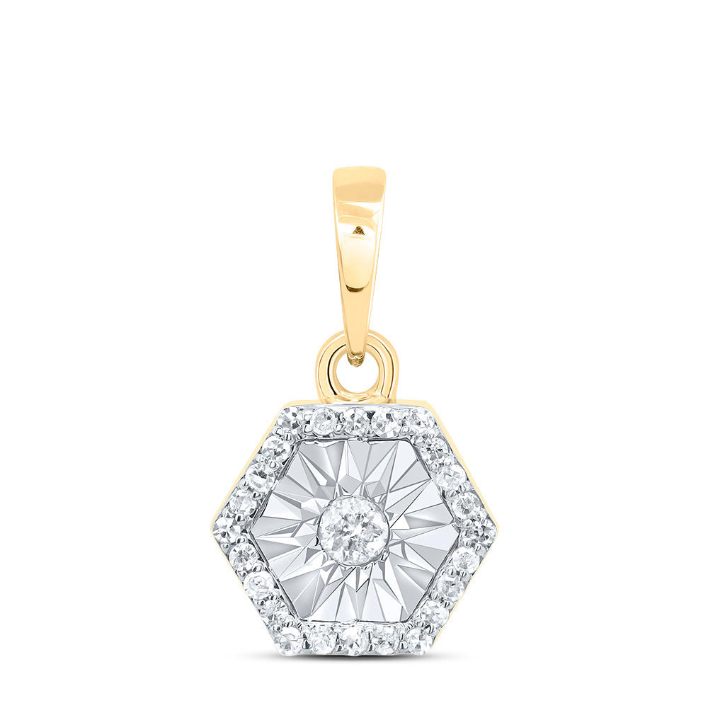 1/10Ctw-Dia P1 Gift Hexagon Pendant (0.513 grams)