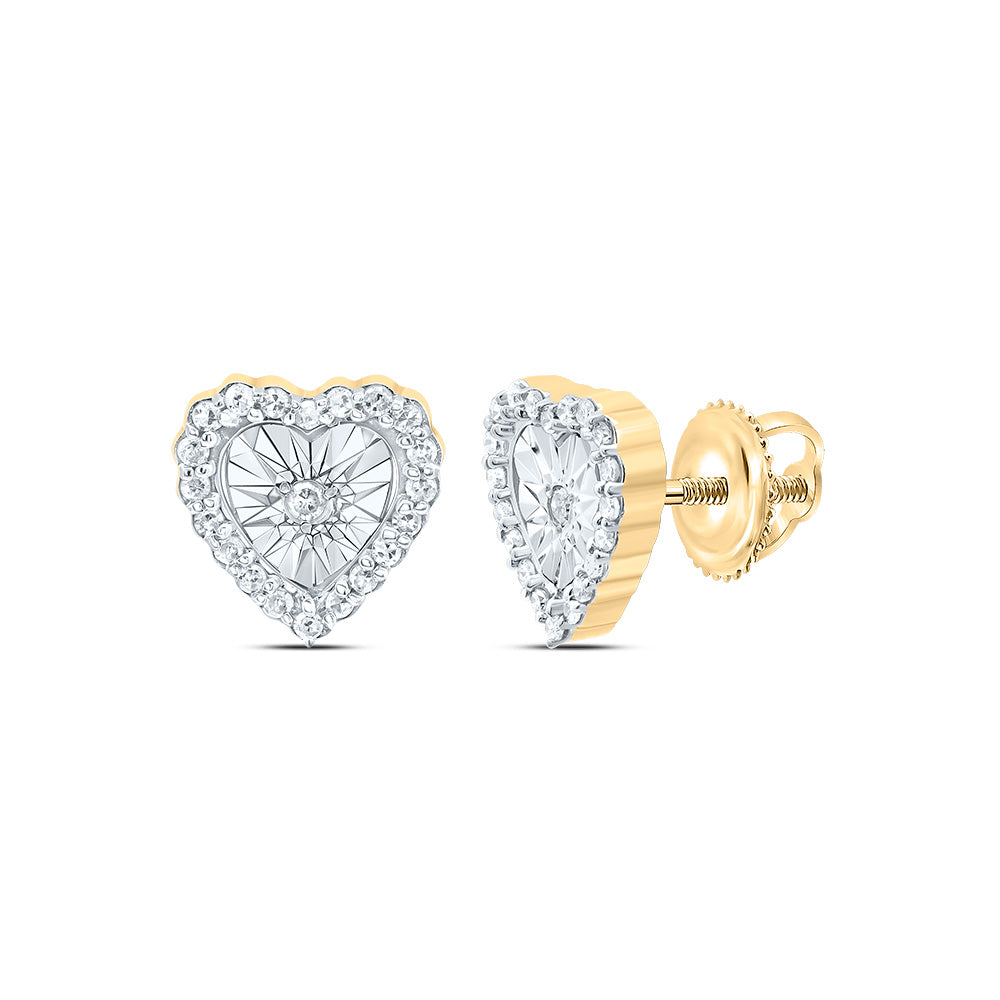 1/8Ctw-Nat Dia P1 Gift Heart Stud Earring