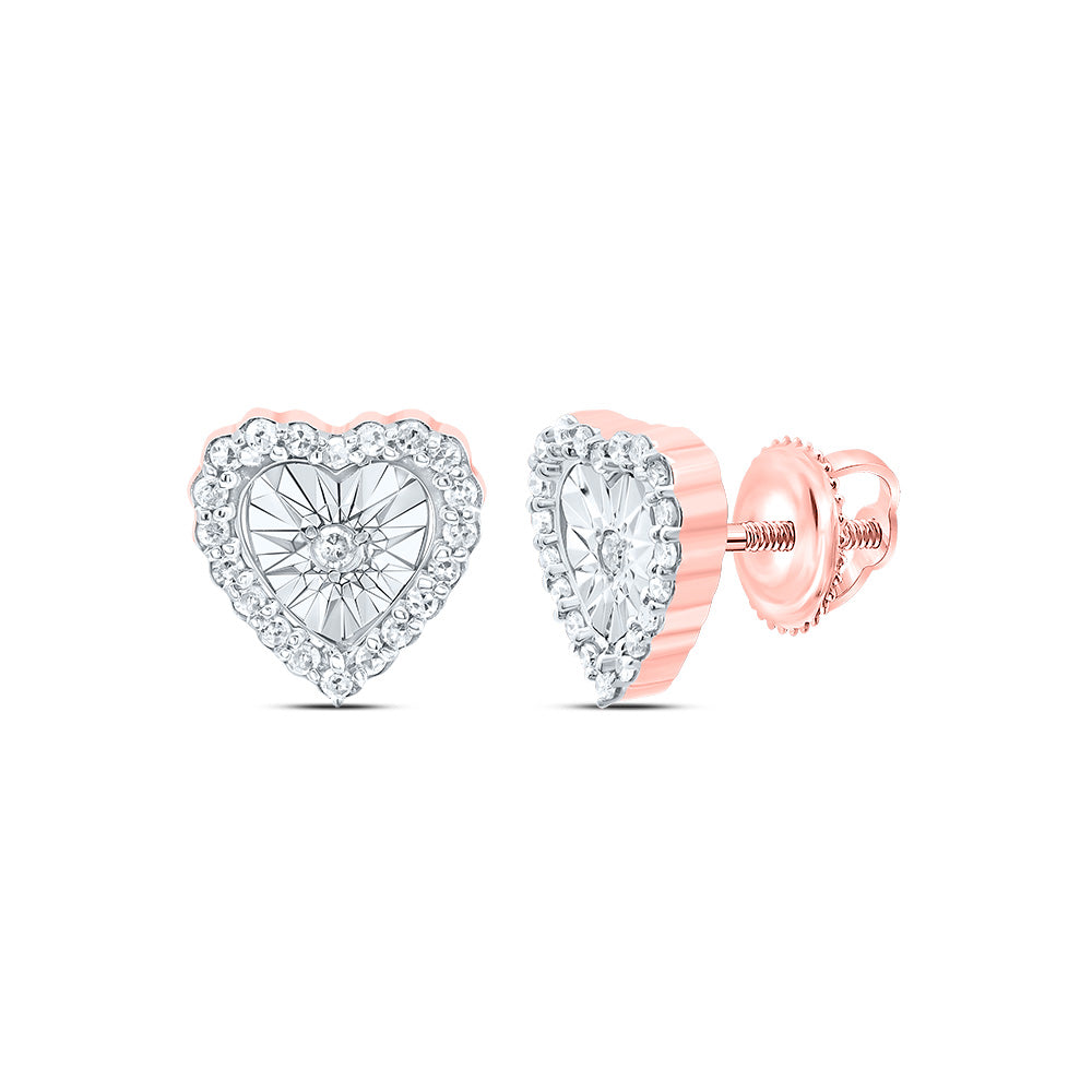 1/8Ctw-Nat Dia P1 Gift Heart Stud Earring