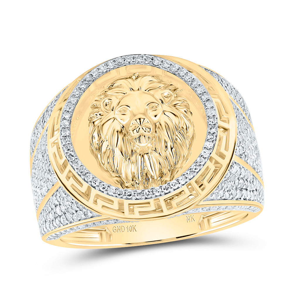 1 1/3Ctw-Dia Nk Lion Mens Ring (8.36 grams)