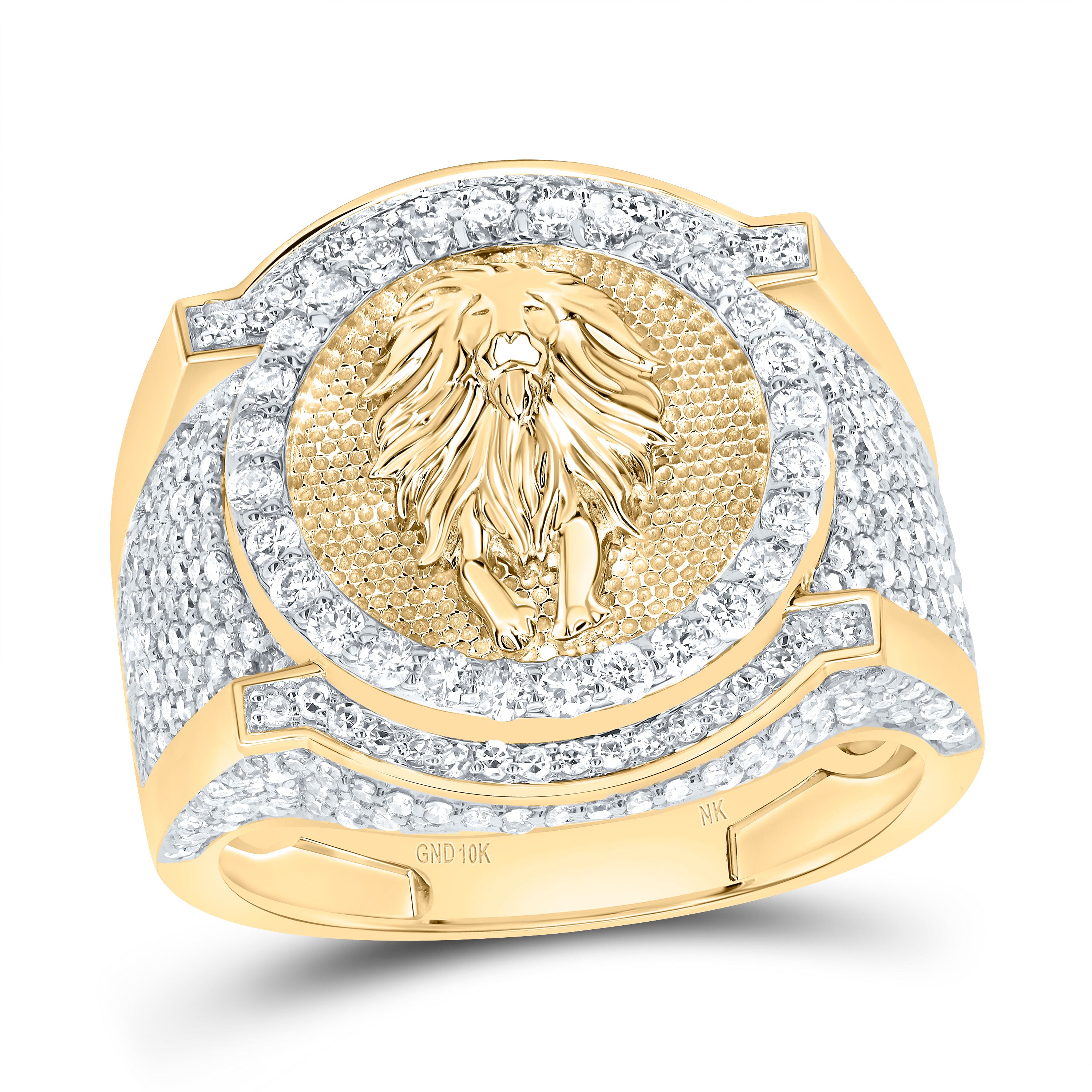 1 5/8Ctw-Dia Nk Fashion Round Lion Men's Ring (7.48 grams)