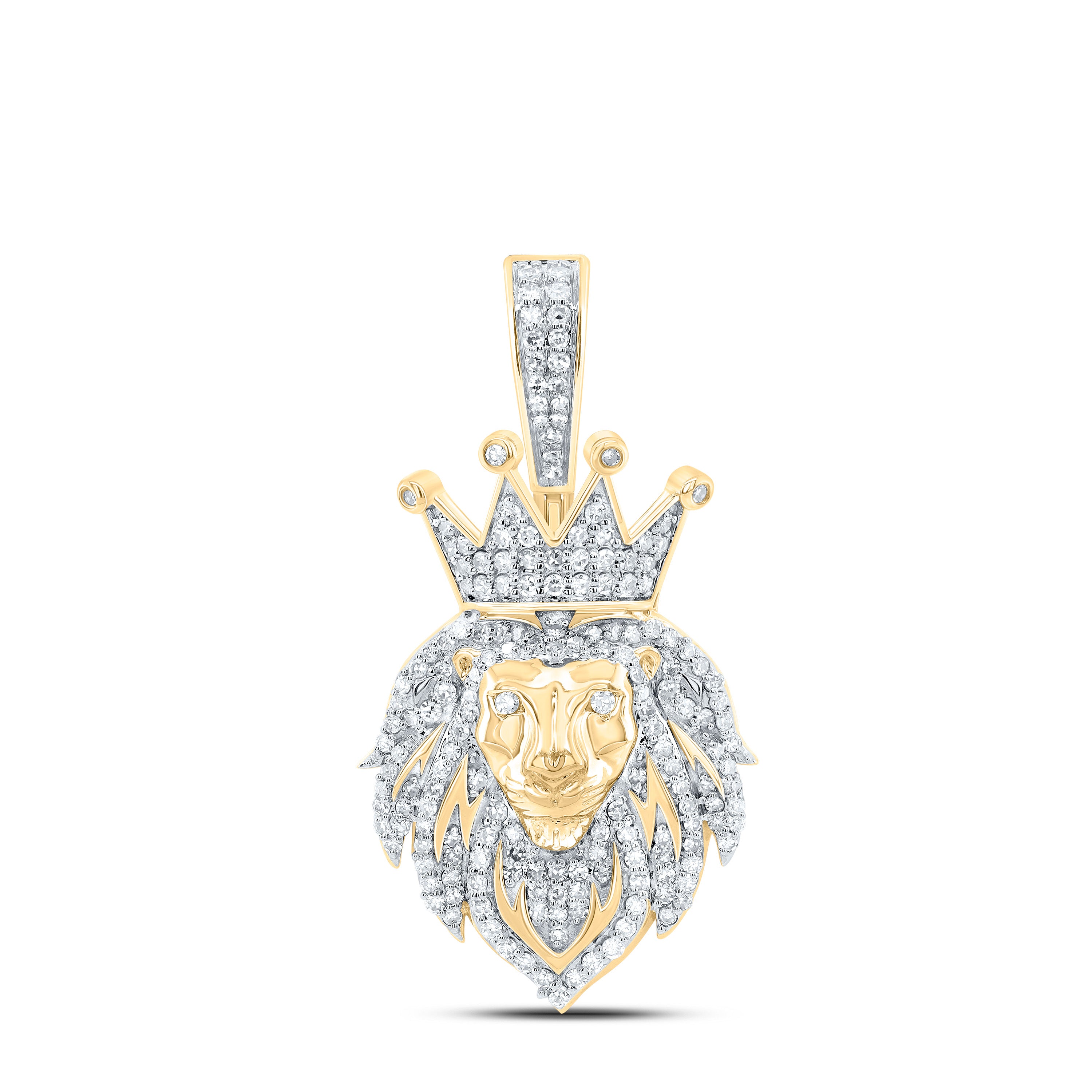 5/8Ctw-Dia Nk Fashion Lion Face Crown Mens Charm (3.155 grams)