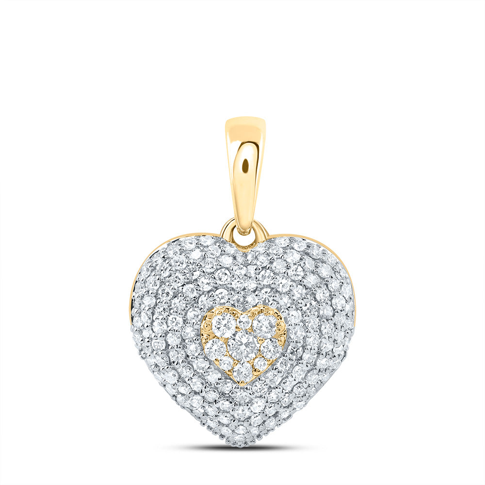 5/8Ctw-Nat Dia Nk Fashion Heart Pendant (1.568 grams)