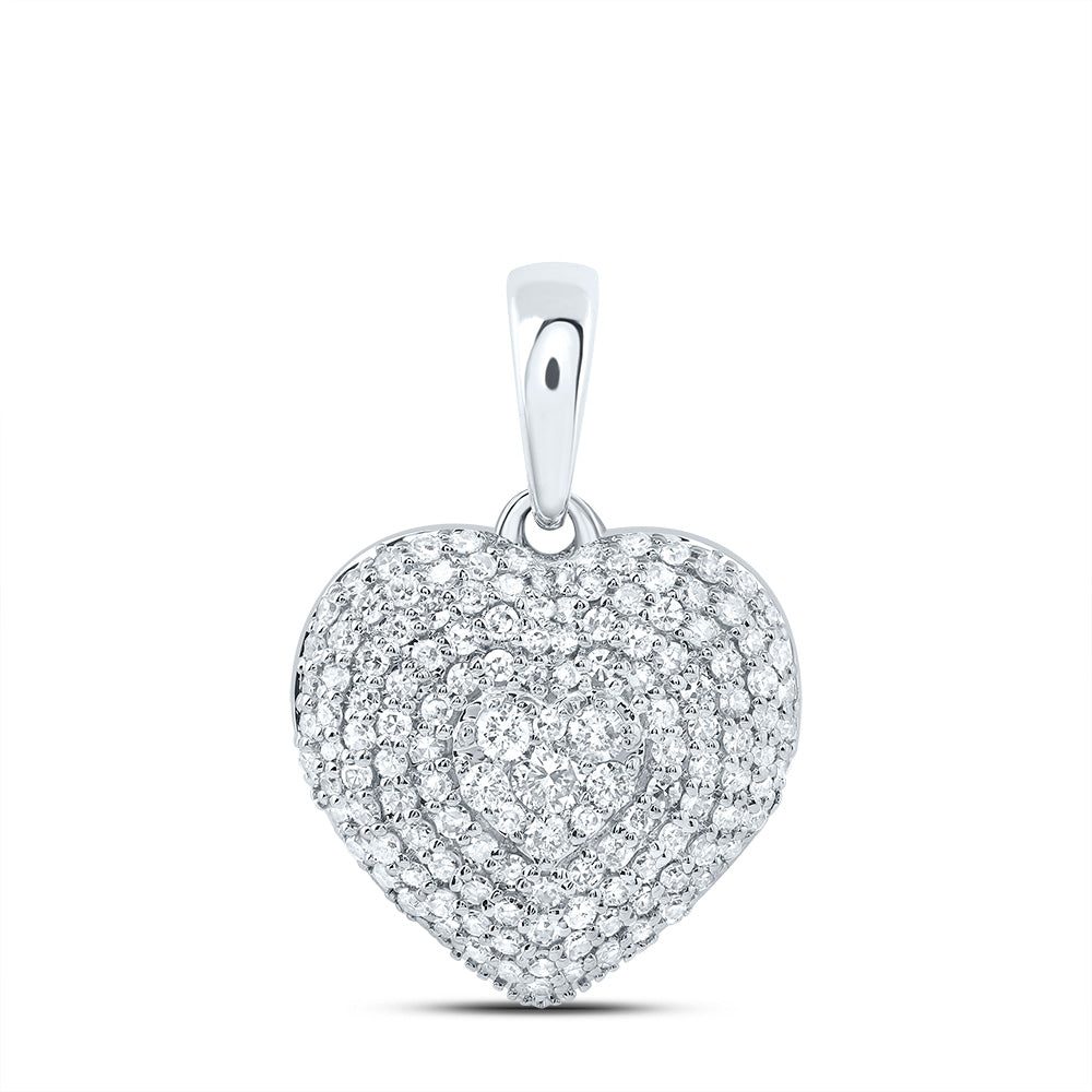 5/8Ctw-Nat Dia Nk Fashion Heart Pendant (1.568 grams)