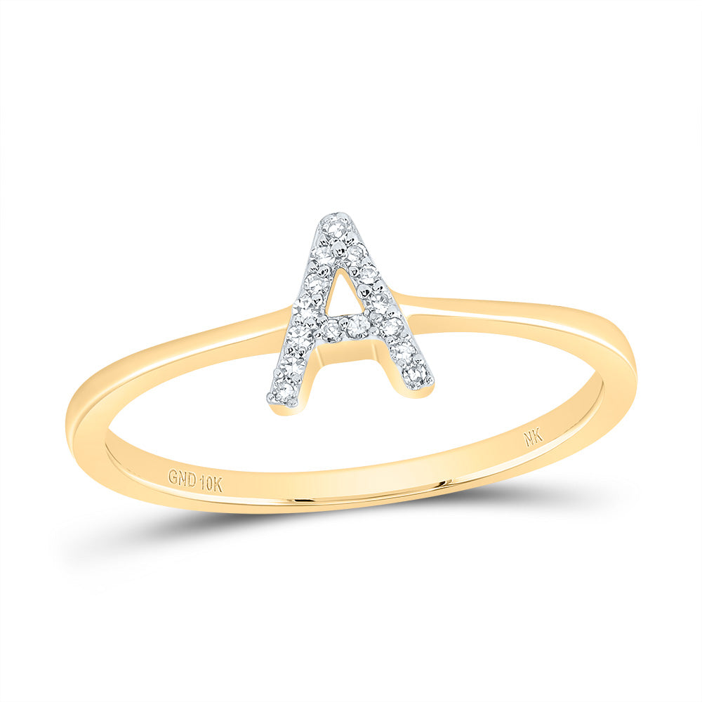 1/20Ctw-Dia Nk Gift Initial "A" Ring (1.42 grams)