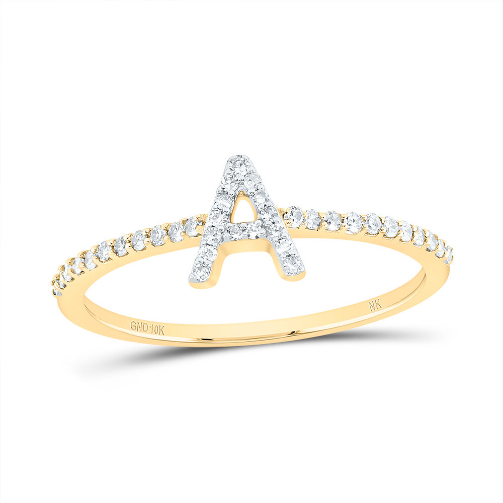 1/6Ctw-Dia Nk Gift Initial "A" Ring (1.19 grams)