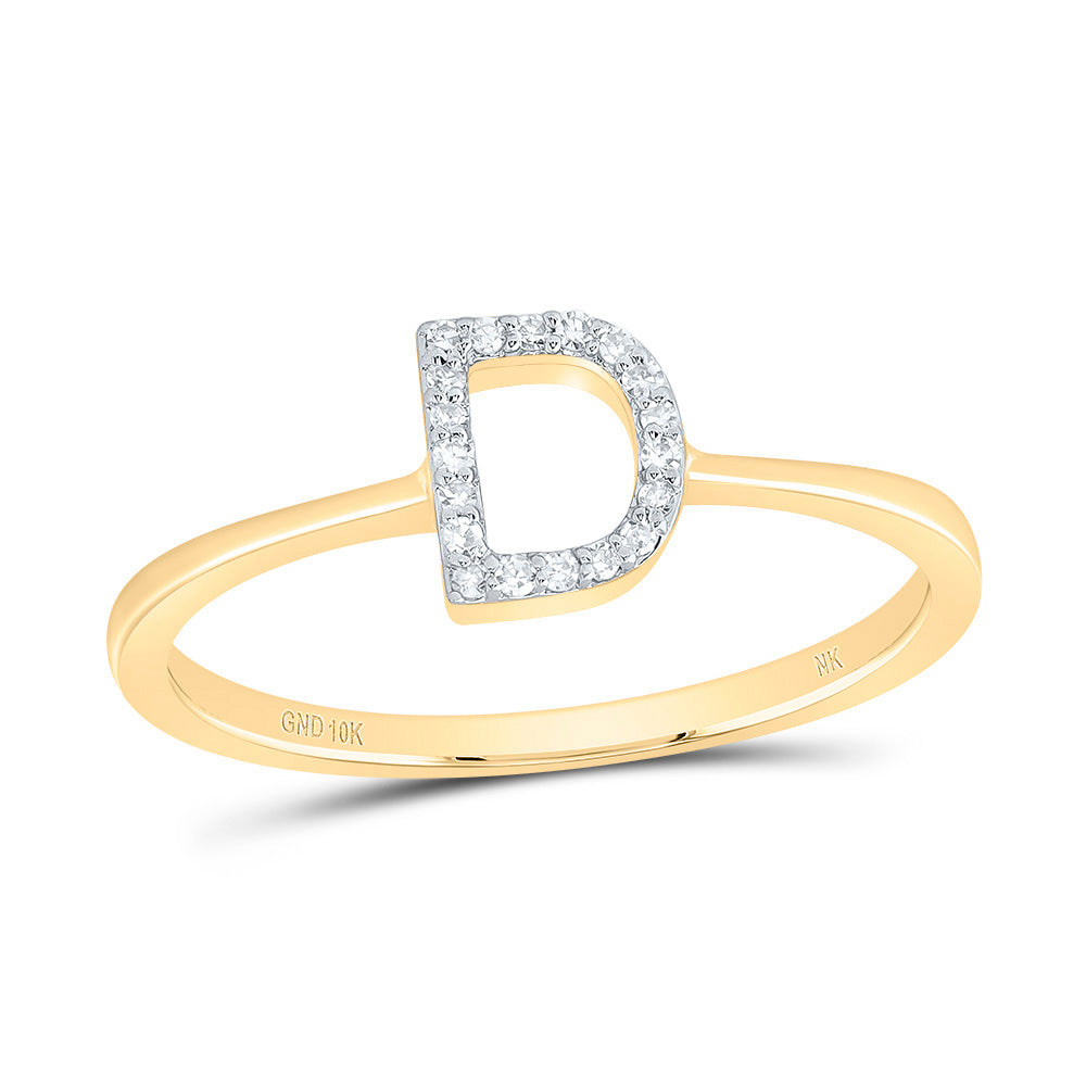 1/20Ctw-Dia Nk Gift Initial "D" Ring (1.47 grams)