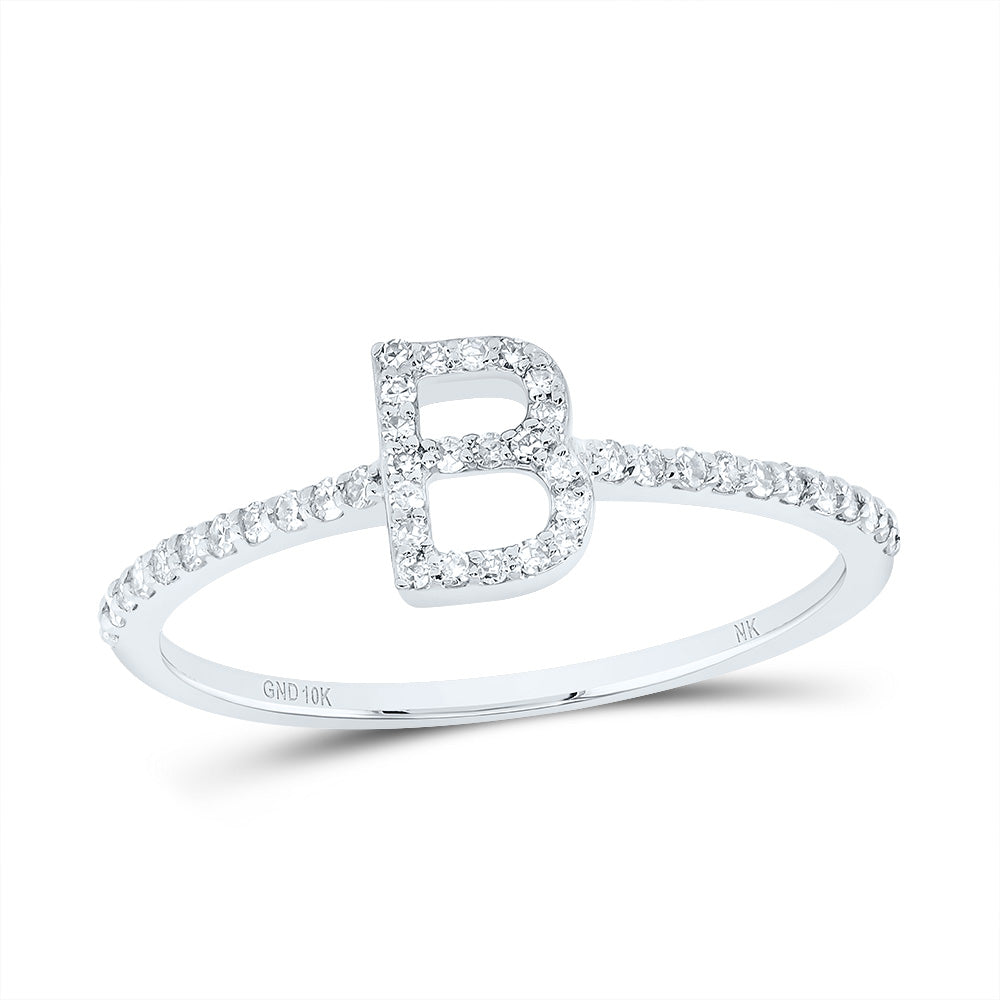 1/6Ctw-Dia Nk Gift Initial "B" Ring (1.22 grams)