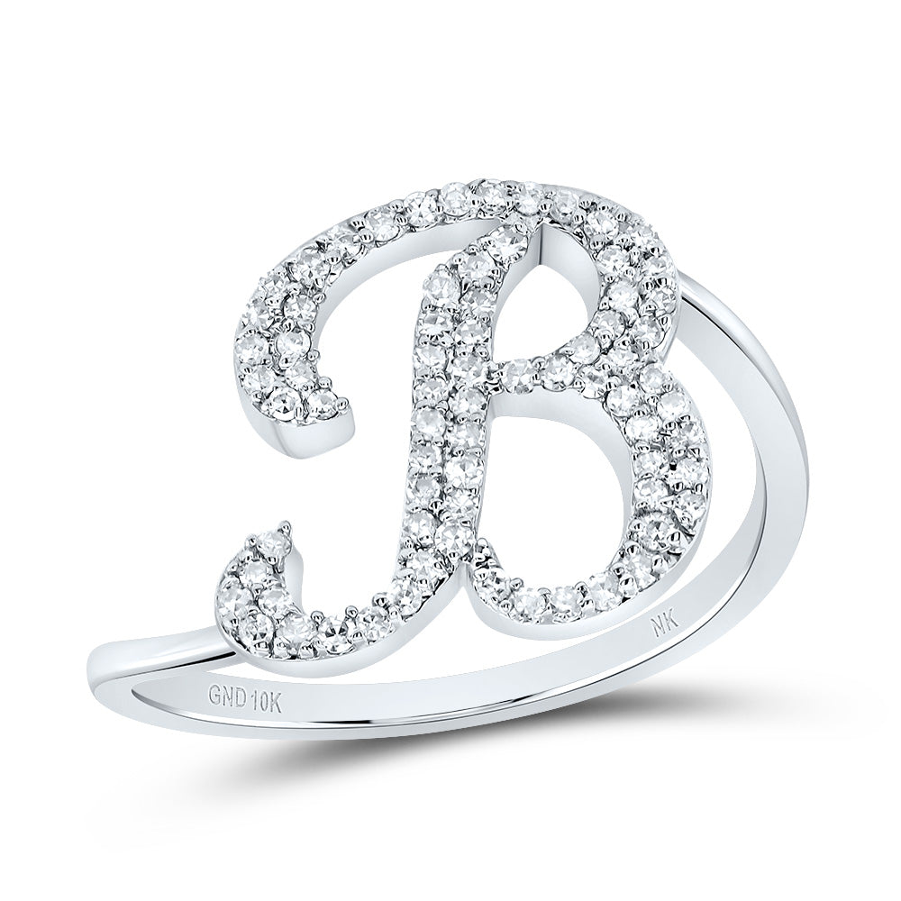 1/4Ctw-Dia Nk Gift Initial "B" Ring (2.18 grams)