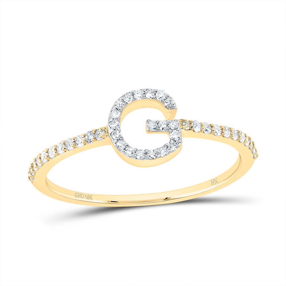 1/6Ctw-Dia Nk Gift Initial "G" Ring (1.11 grams)