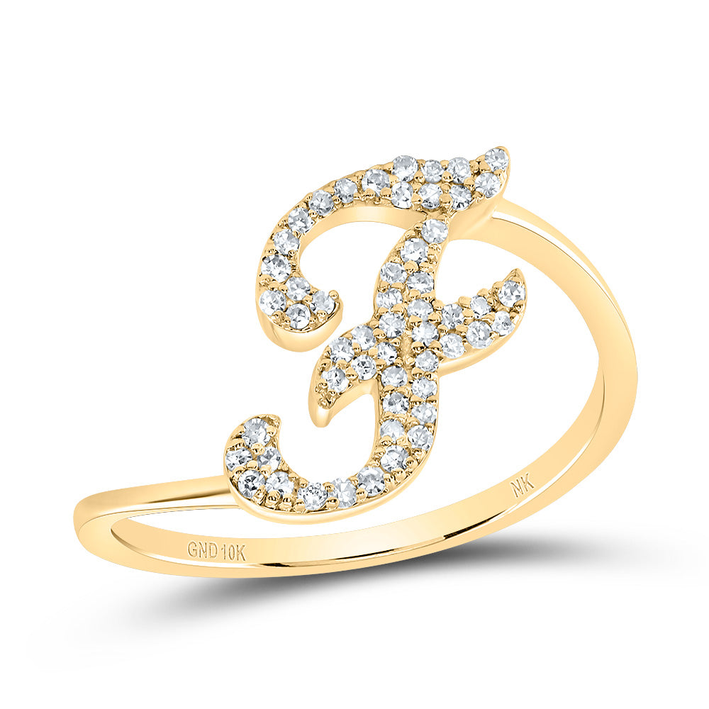 1/6Ctw-Dia Nk Gift Initial "F" Ring (1.61 grams)