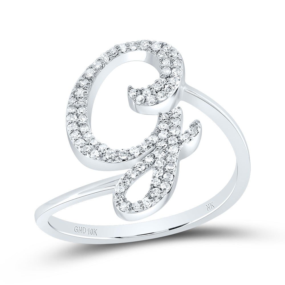 1/4Ctw-Dia Nk Gift Initial "G" Ring (2.21 grams)