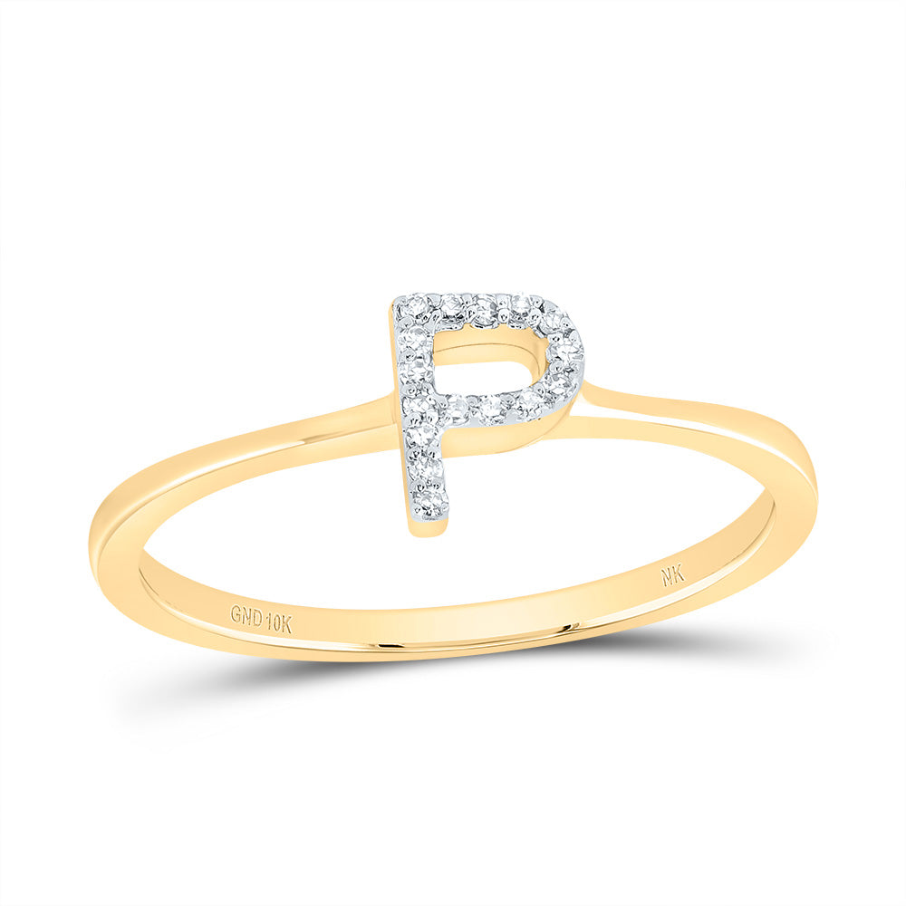 1/20Ctw-Dia Nk Gift Initial "P" Ring (1.43 grams)