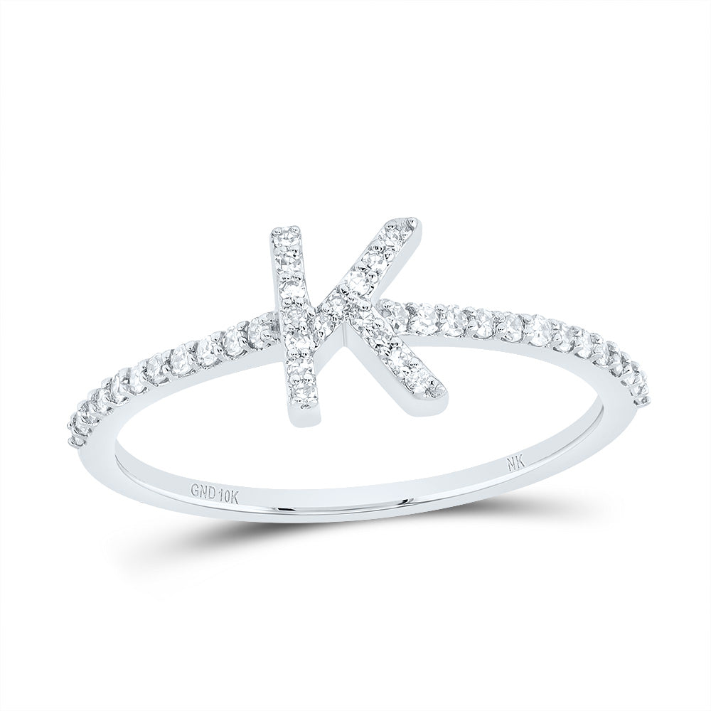 1/6Ctw-Dia Nk Gift Initial "K" Ring (1.3 grams)