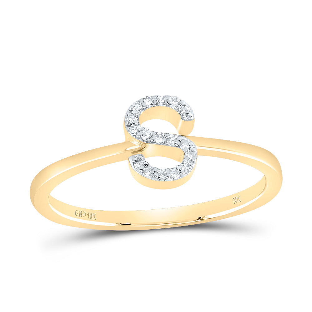 1/20Ctw-Diamond Gift Initial "S" Ring (1.6 grams)