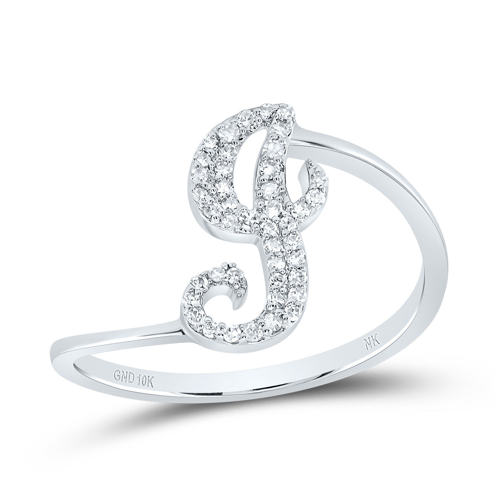 1/8Ctw-Diamond Gift Initial "J" Ring (1.54 grams)