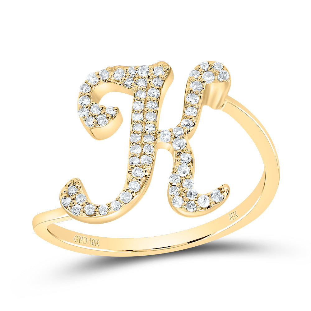 1/5Ctw-Dia Nk Gift Initial "K" Ring (1.88 grams)