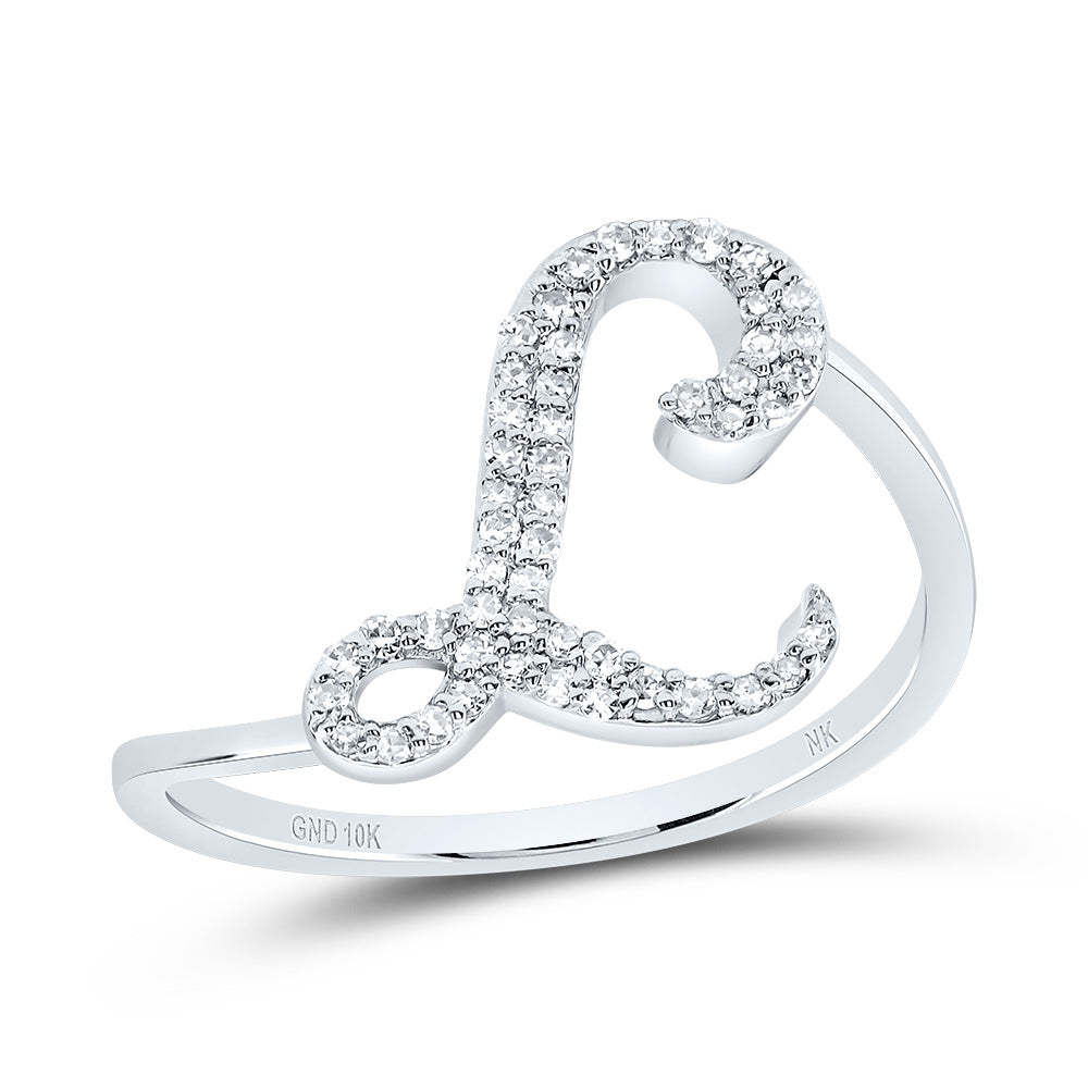 1/6Ctw-Dia Nk Gift Initial "L" Ring (1.67 grams)