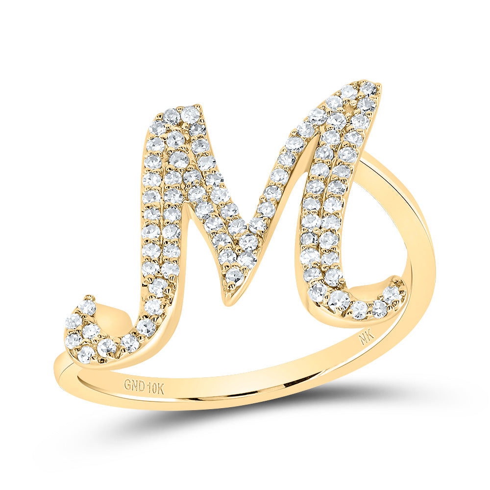 1/4Ctw-Dia Nk Gift Initial "M" Ring (2.36 grams)