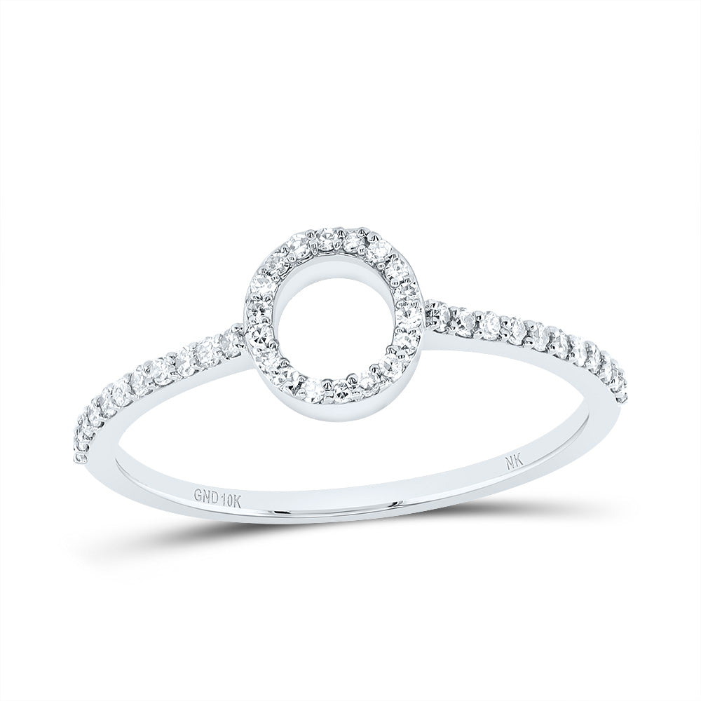 1/6Ctw-Dia Nk Gift Initial "O" Ring (1.23 grams)