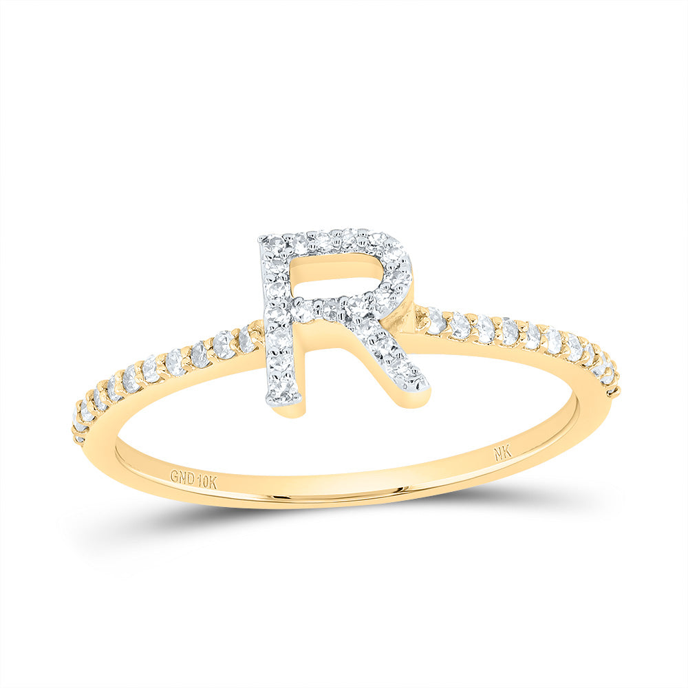 1/5Ctw-Dia Nk Gift Initial "R" Ring (1.23 grams)