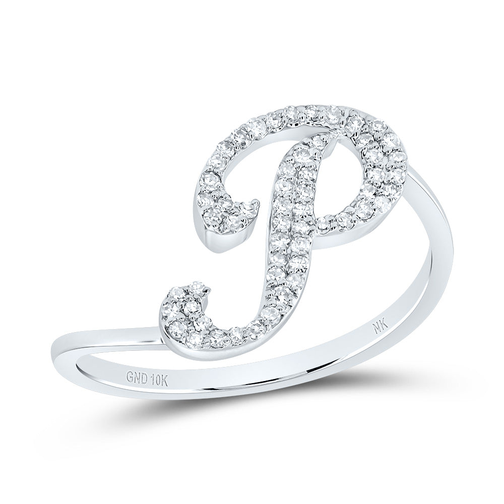 1/6Ctw-Dia Nk Gift Initial "P" Ring (1.62 grams)