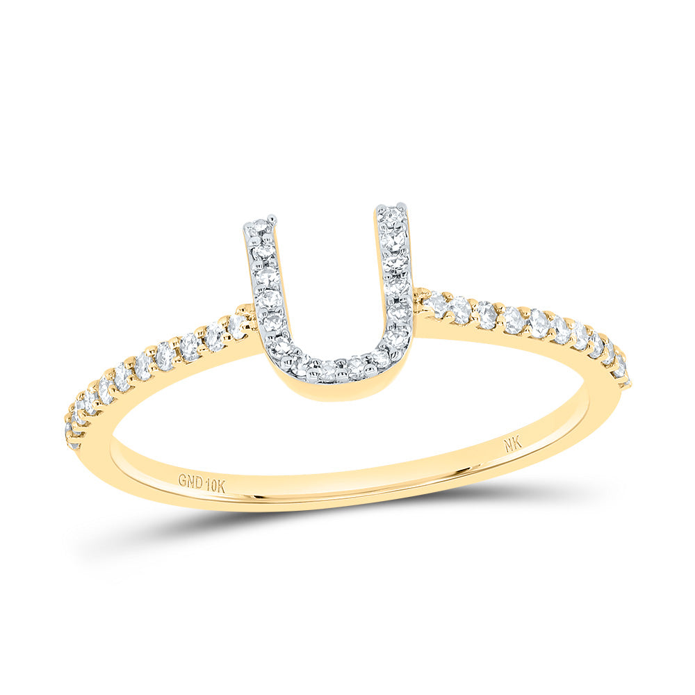 1/6Ctw-Dia Nk Gift Initial "U" Ring (1.32 grams)