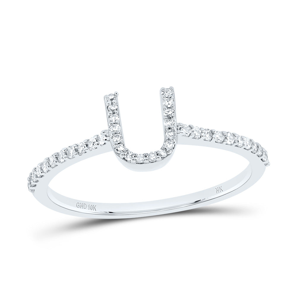 1/6Ctw-Dia Nk Gift Initial "U" Ring (1.39 grams)