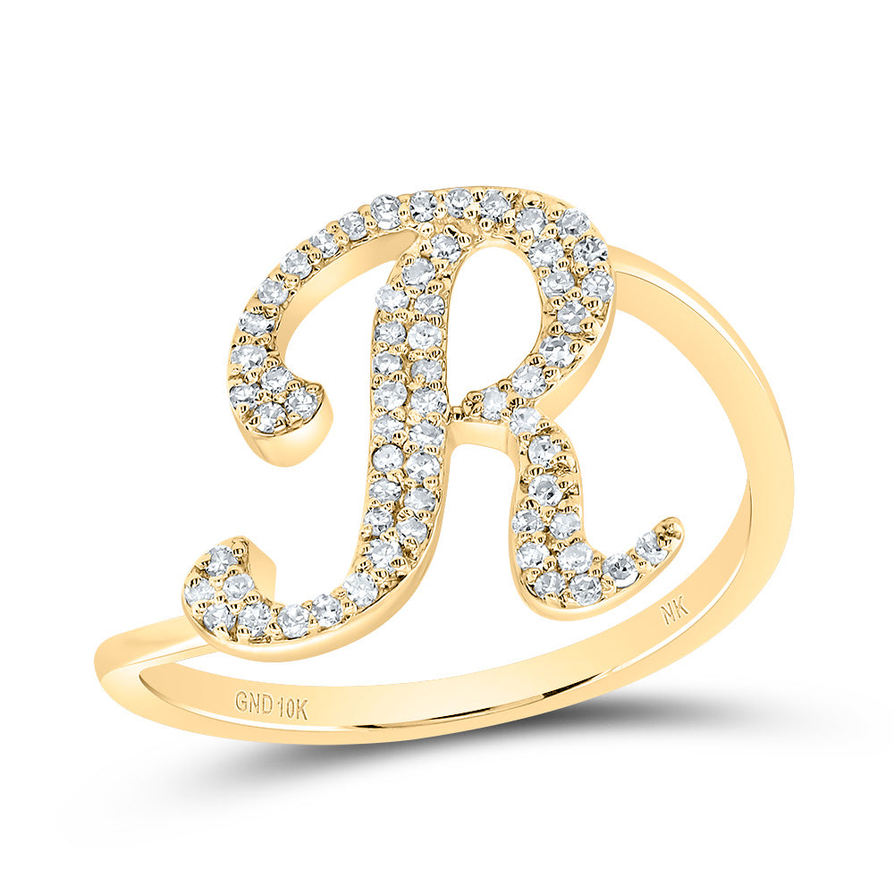 1/5Ctw-Dia Nk Gift Initial "R" Ring (1.89 grams)