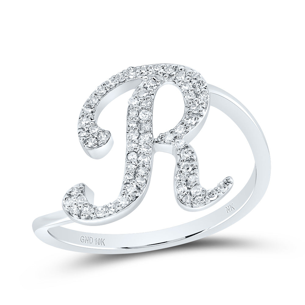 1/5Ctw-Dia Nk Gift Initial "R" Ring (1.96 grams)
