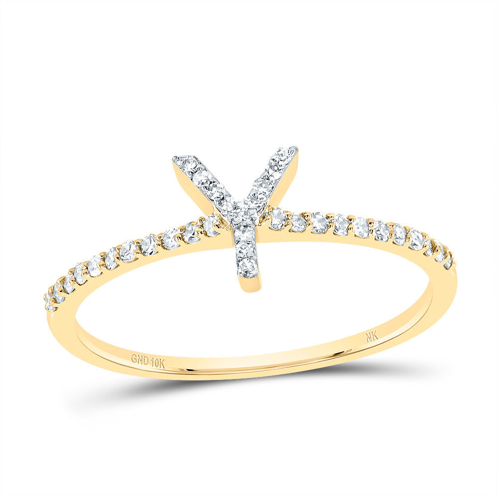 1/6Ctw-Dia Nk Gift Initial "Y" Ring (1.07 grams)