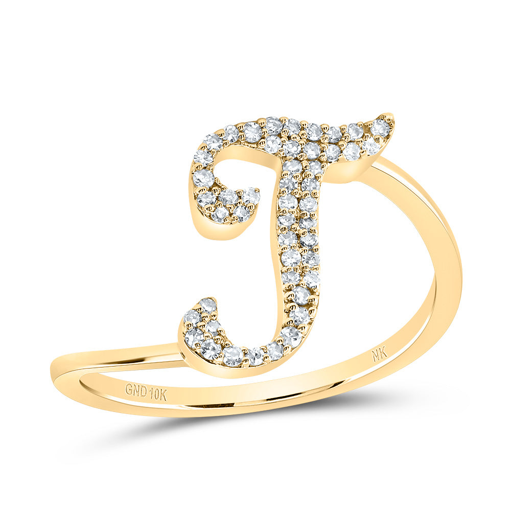 1/8Ctw-Dia Nk Gift Initial "T" Ring (1.55 grams)