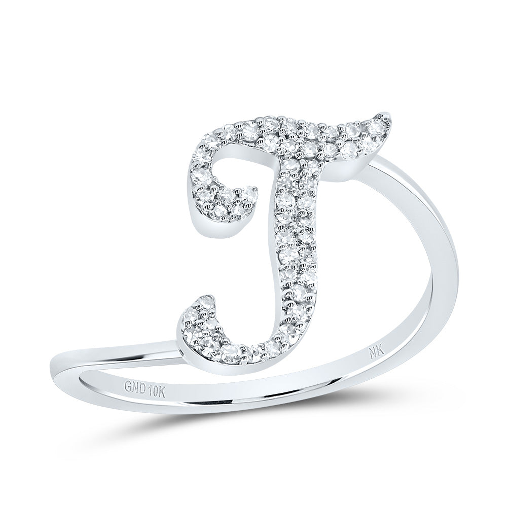 1/8Ctw-Dia Nk Gift Initial "T" Ring (1.56 grams)