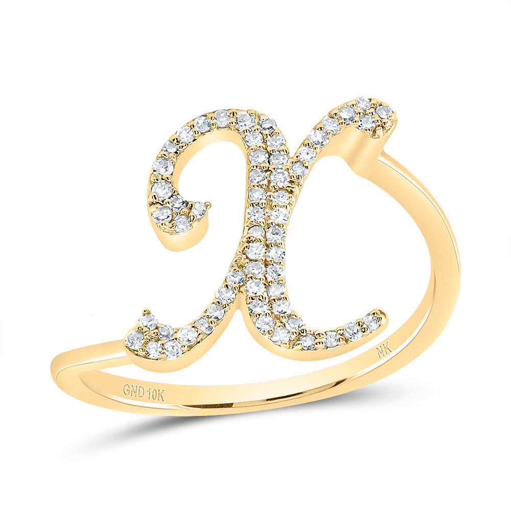 1/6Ctw-Dia Nk Gift Initial "X" Ring (1.86 grams)