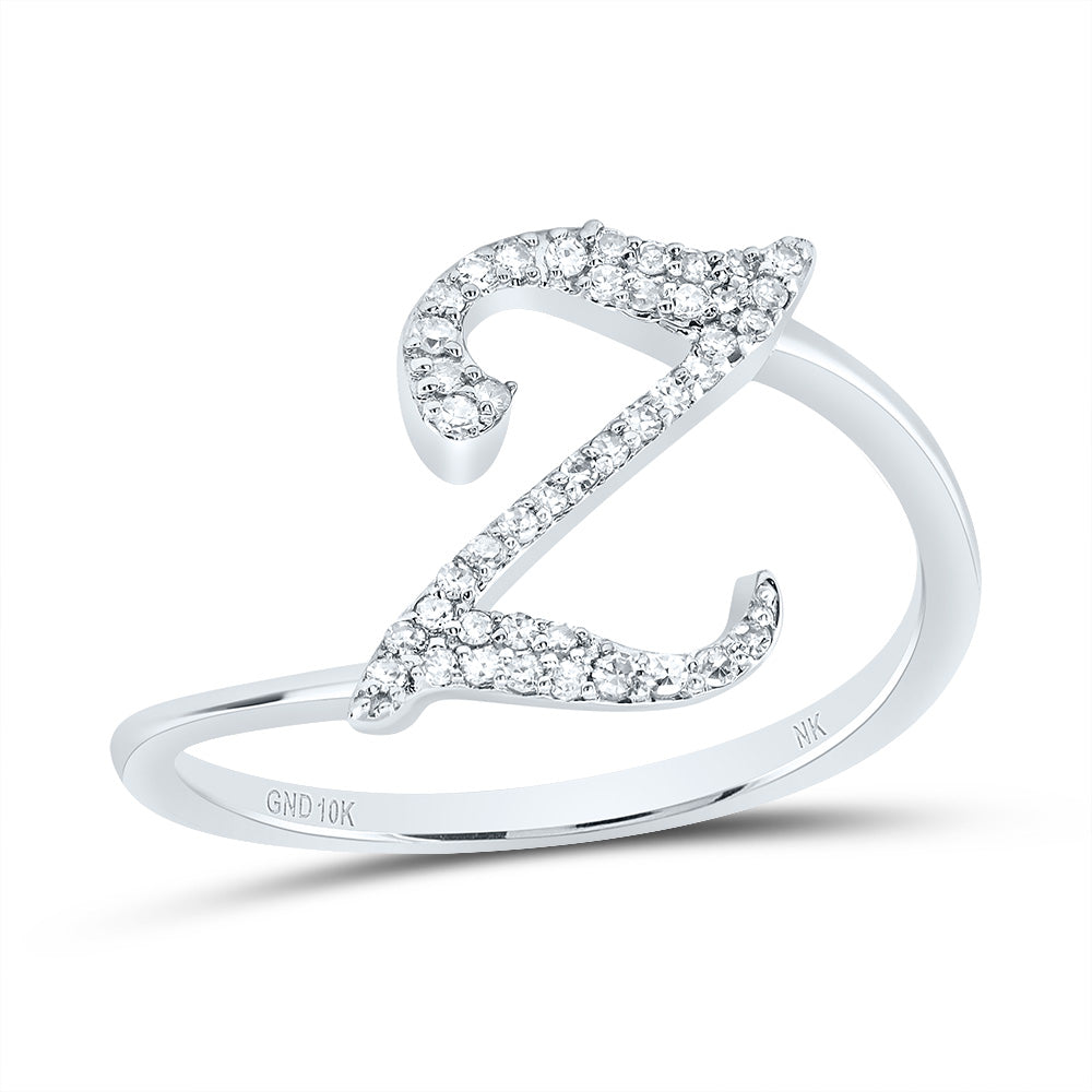 1/8Ctw-Dia Nk Gift Initial "Z" Ring (1.58 grams)