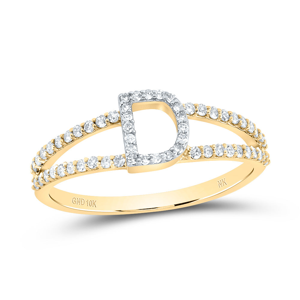 1/4Ctw-Dia Nk Gift Initial "D" Ladies Ring (1.55 grams)