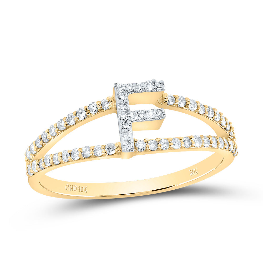 1/4Ctw-Dia Nk Gift Initial "F" Ladies Ring (1.66 grams)