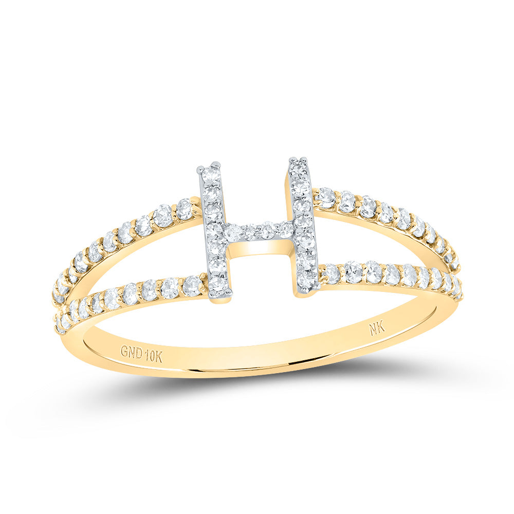 1/4Ctw-Dia Nk Gift Initial "H" Ladies Ring (1.61 grams)