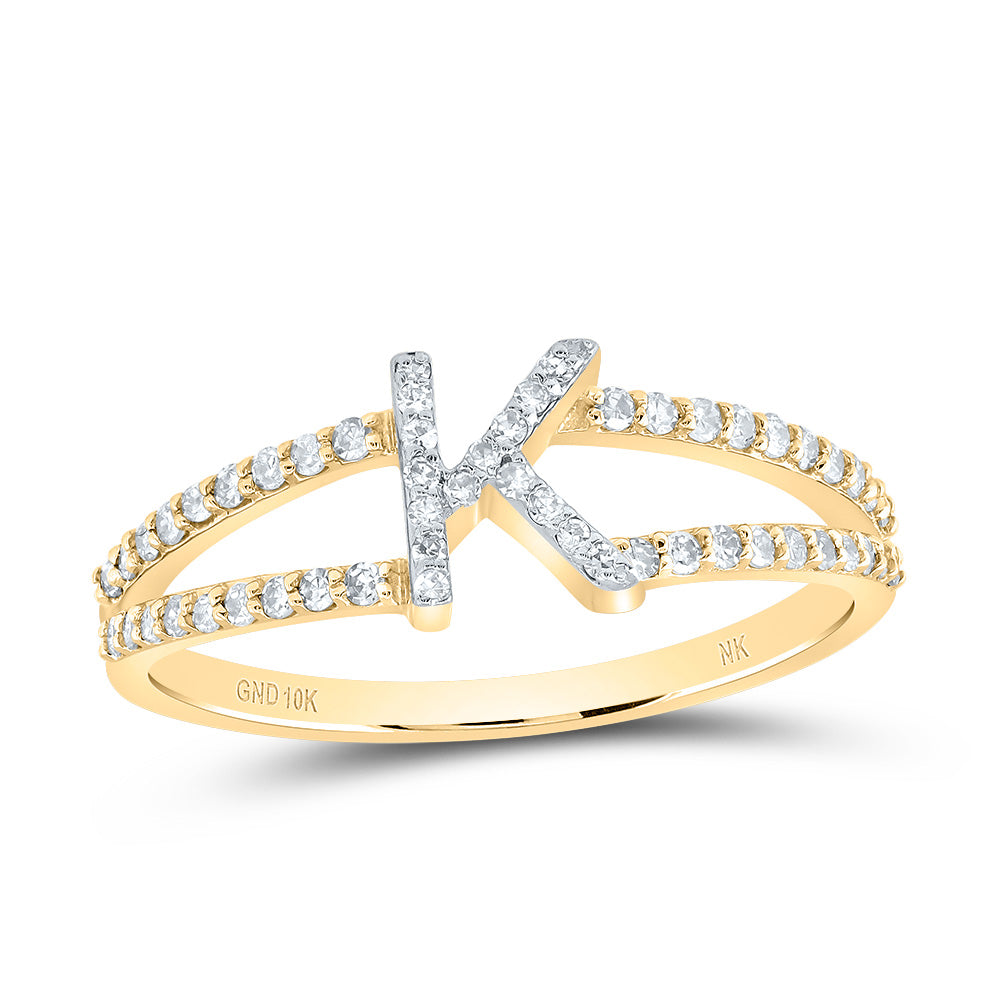 1/4Ctw-Dia Nk Gift Initial "K" Ladies Ring (1.73 grams)