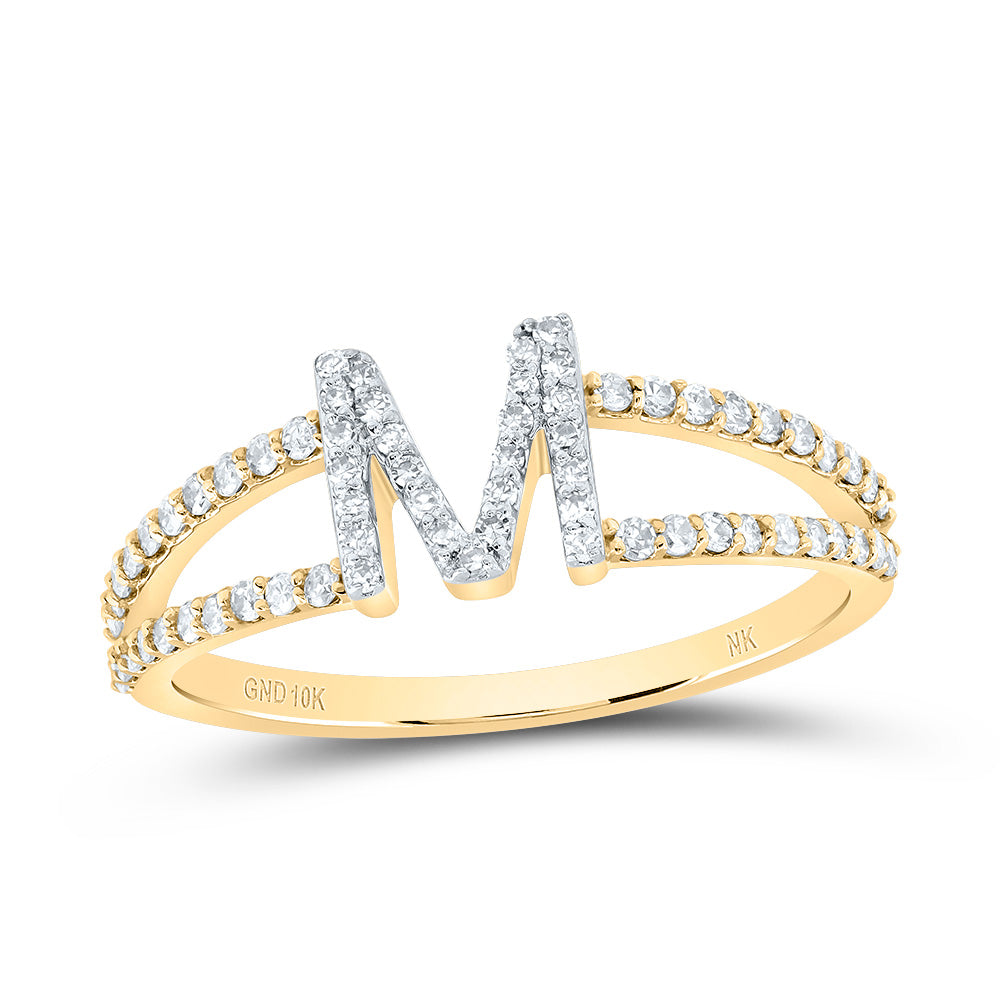 1/4Ctw-Diamond Gift Initial "M" Ladies Ring (1.91 grams)