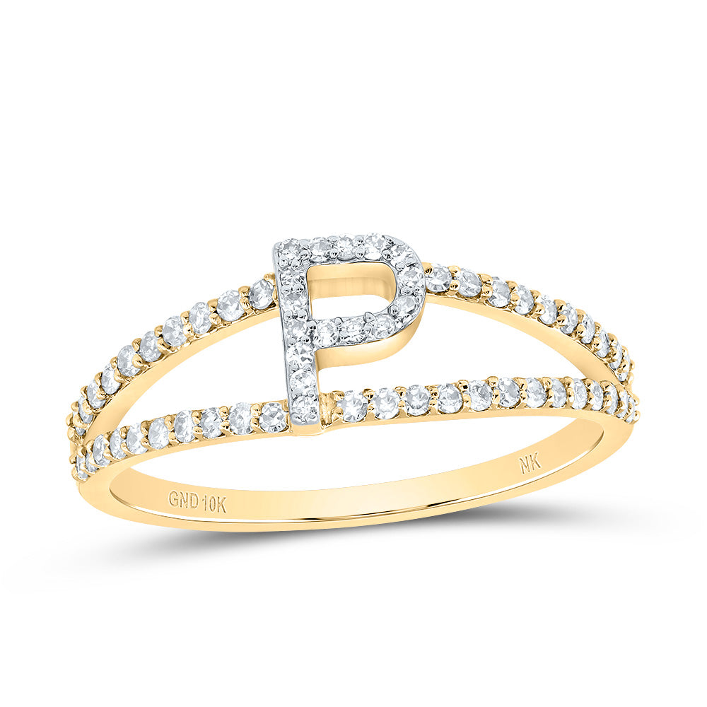 1/4Ctw-Dia Nk Gift Initial "P" Ladies Ring (1.61 grams)
